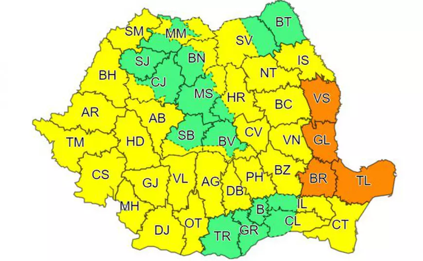 Caniculă, de azi, în aproape toată țara. Care sunt zonele vizate de cod galben și cod portocaliu