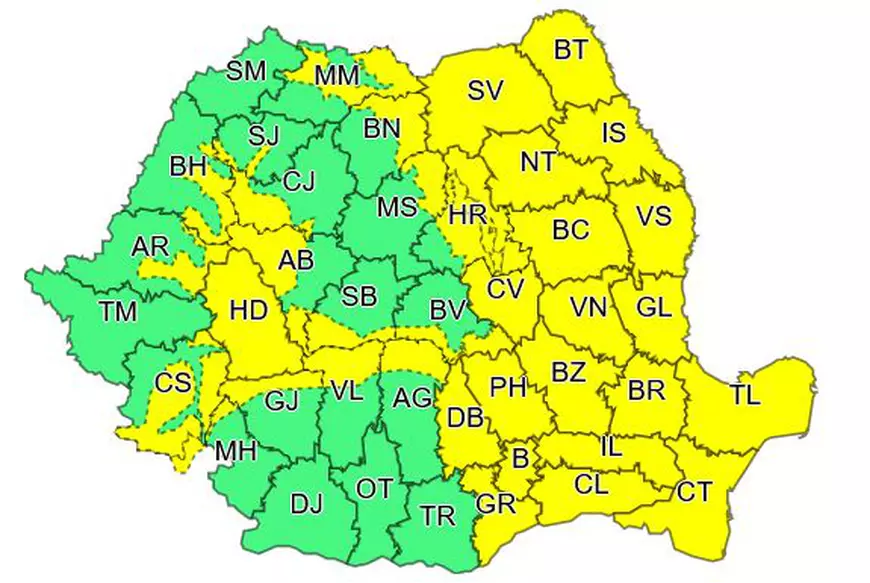 Noi avertizări meteo de ploi și furtuni, până duminică noapte. Jumătate de țară, sub cod portocaliu