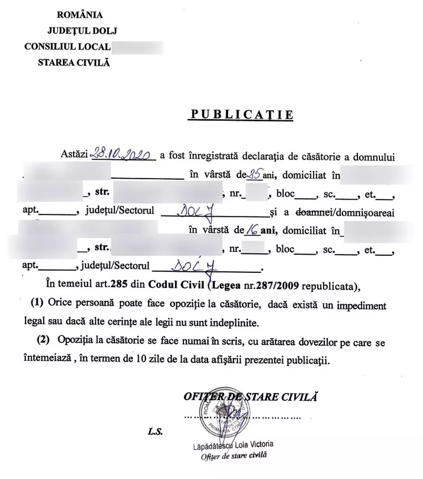 Măritate de Protecția Copilului. Cum aprobă judecătorii căsătoriile copiilor