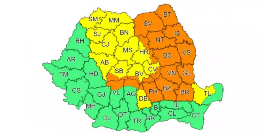 Pârjol în sudul țării, furtuni în est și centru. Au fost emise noi avertizări cod portocaliu