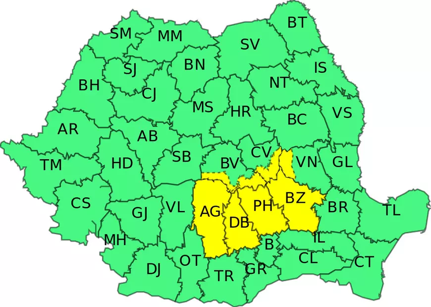 Cod galben de caniculă și vijelii în 11 județe. Valul de căldură va cuprinde sâmbătă toată țara