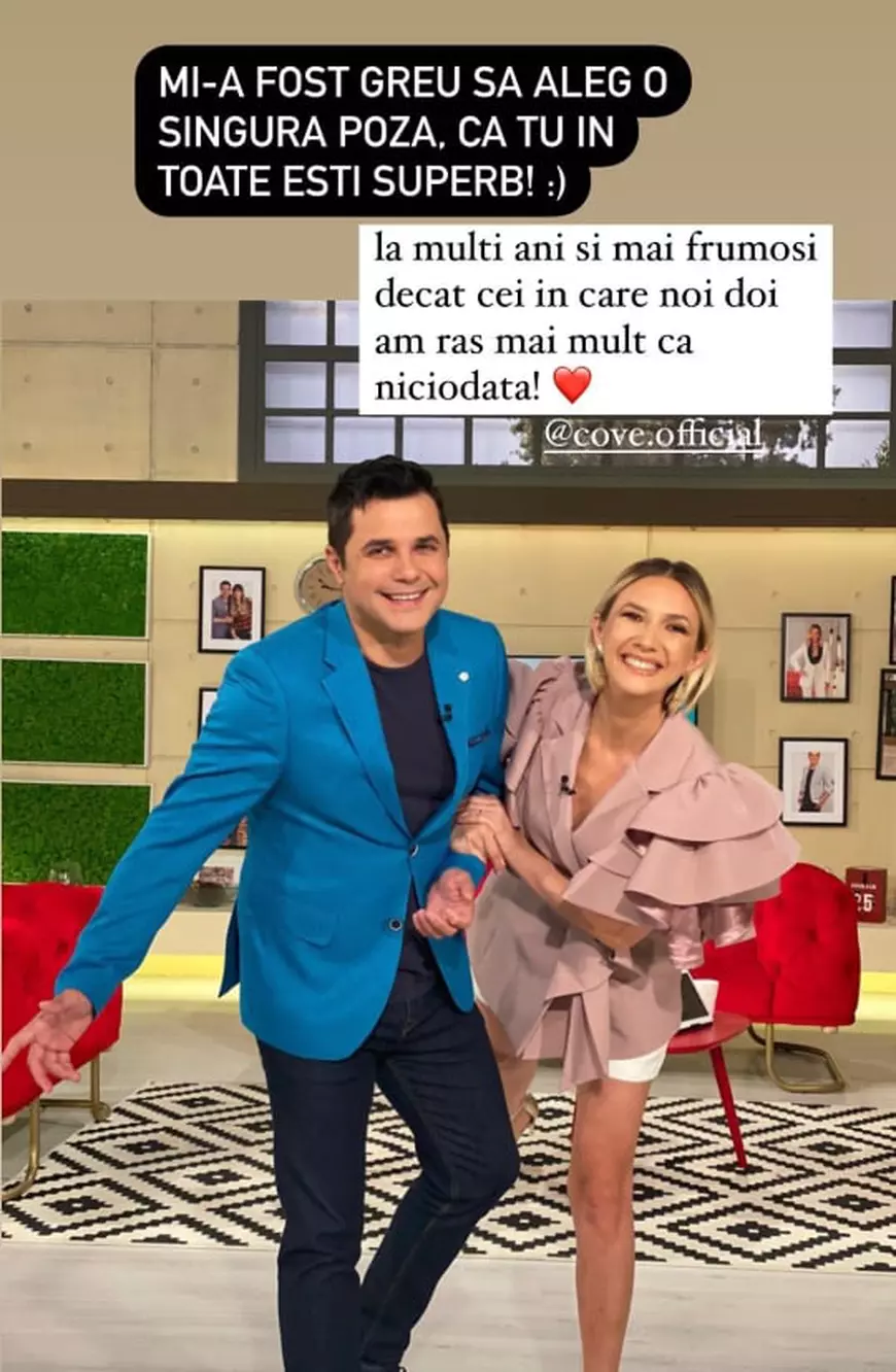 Cove a împlinit 47 de ani. Ce mesaj a primit prezentatorul de la Prima TV de la Adela Popescu
