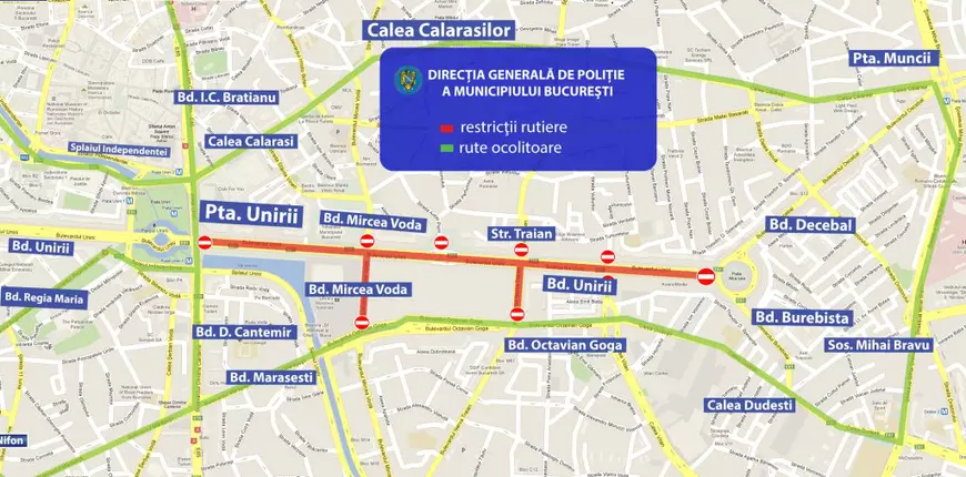 Restricții de trafic în weekend, în București. Care sunt rutele ocolitoare