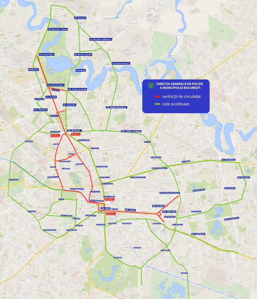 Restricții de trafic în weekend, în București. Care sunt rutele ocolitoare