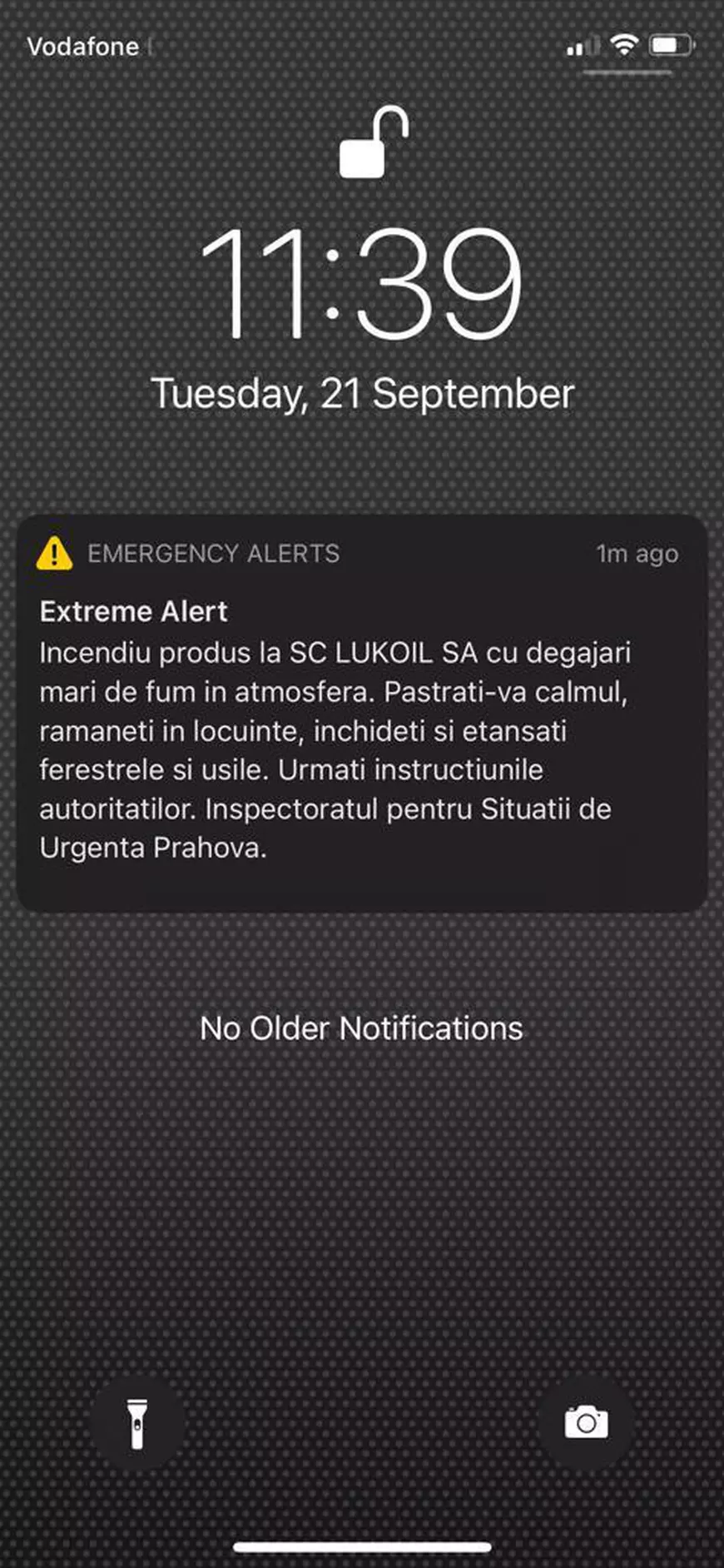 Incendiu la rafinăria Lukoil de la Ploiești. A fost emis un mesaj Ro-Alert