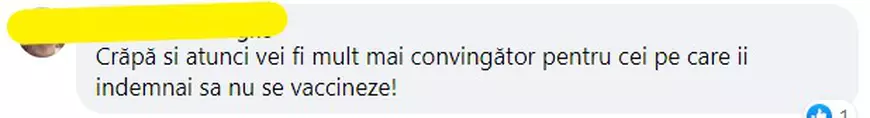 Linșaj online după mărturia unui antivaccinist, infectat cu COVID. „Ai luat și tu bani să îi lauzi pe doctori?”