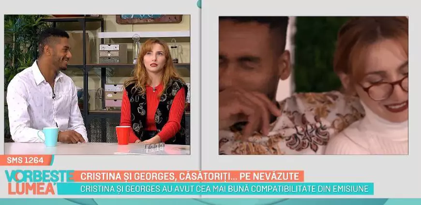 Primele declarații făcute de Cristina și Georges, cel mai compatibil cuplu de la „Căsătoriți pe nevăzute”