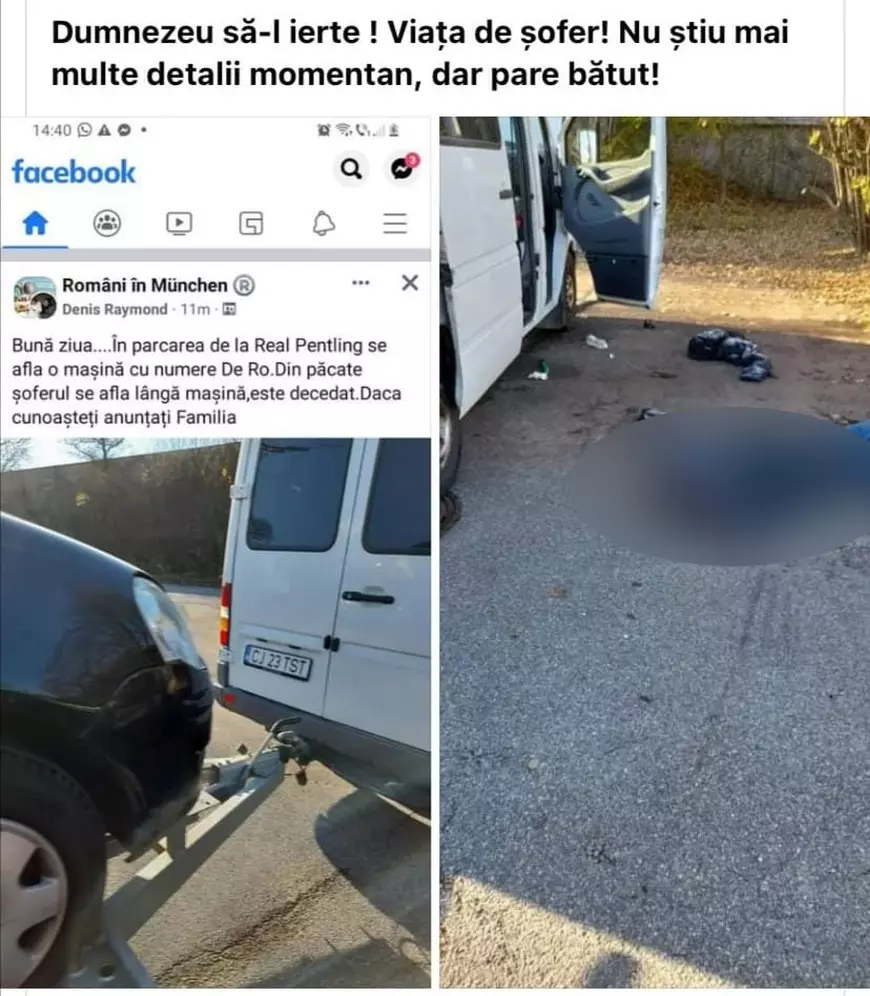 Șofer român căzut mort lângă microbuz, într-o parcare a unui supermarket din Germania