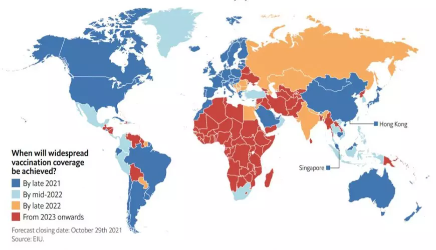 Harta care arată succesele și eșecurile vaccinării COVID în lume. Când va reuși România să își imunizeze populația pe scară largă