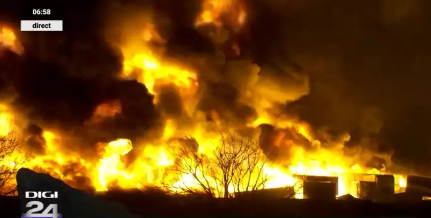 Incendiul de lângă Capitală e sub control, anunță ISU. A fost redus efectivul pompierior