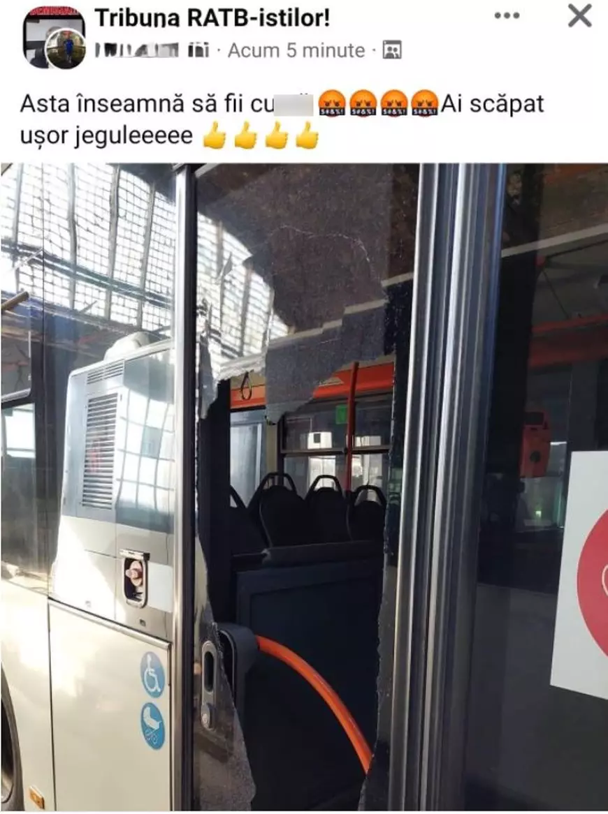 „Trădătorii” din STB. Șoferii care au ieșit pe traseu, amenințați de colegi. Geamul unui autobuz, spart