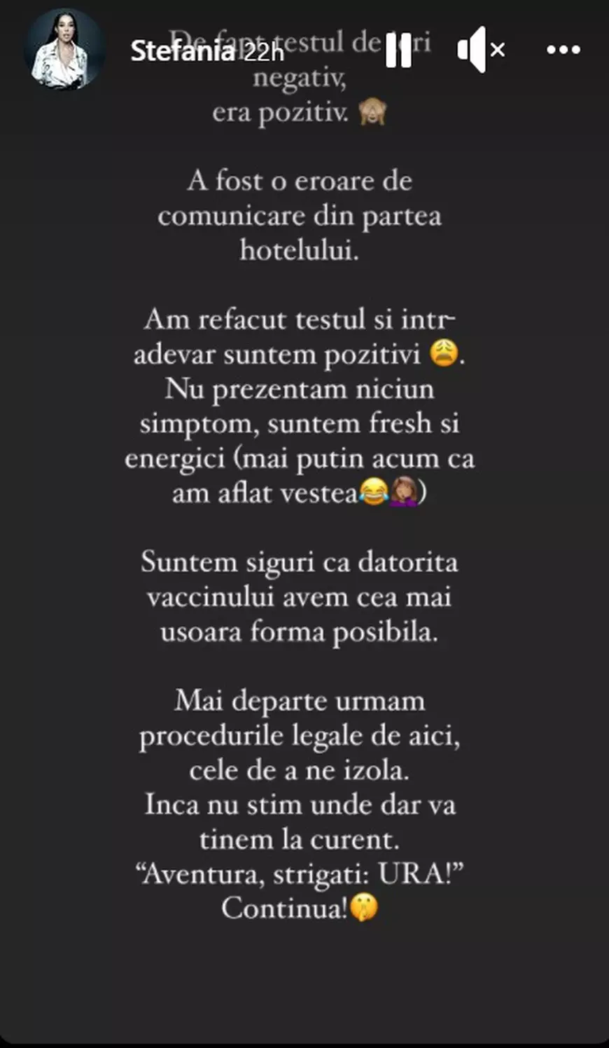 Speak și Ștefania, infectați cu COVID-19 în vacanță. Au intrat în carantină: „Suntem fresh și energici”