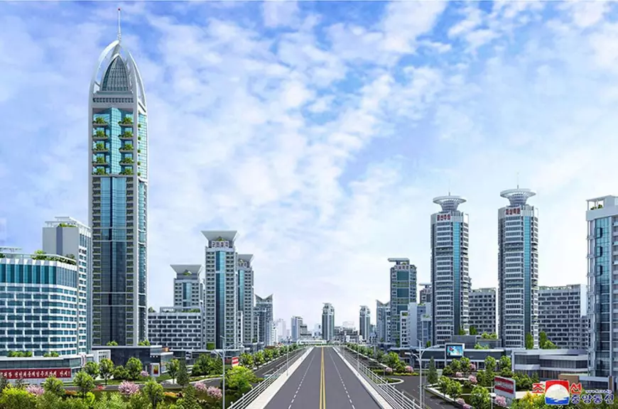 Proiect rezidențial de amploare în Coreea de Nord. Șantierul pe care se vor ridica blocuri cu zeci de etaje, vizitat de Kim Jong-un