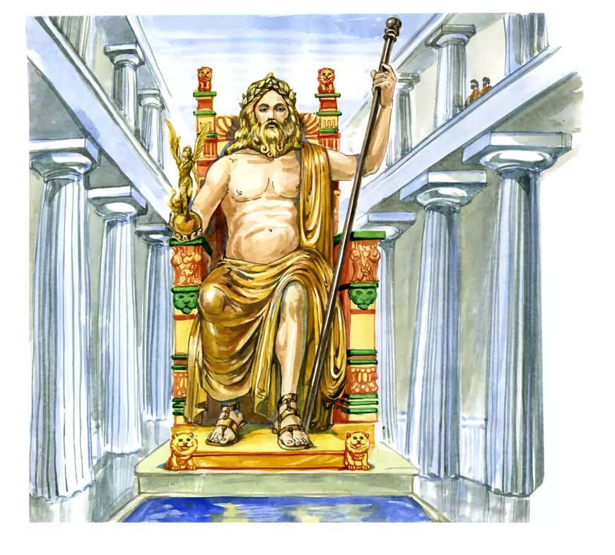 statuia lui Zeus din Olympia - reprezentare a statuii lui Zeus