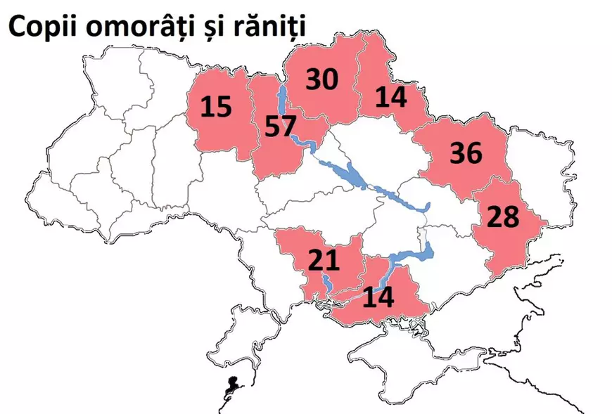 Hărțile care dor. Unde au murit și au fost răniți copiii Ucrainei și în ce regiuni au fost afectate cele mai multe școli