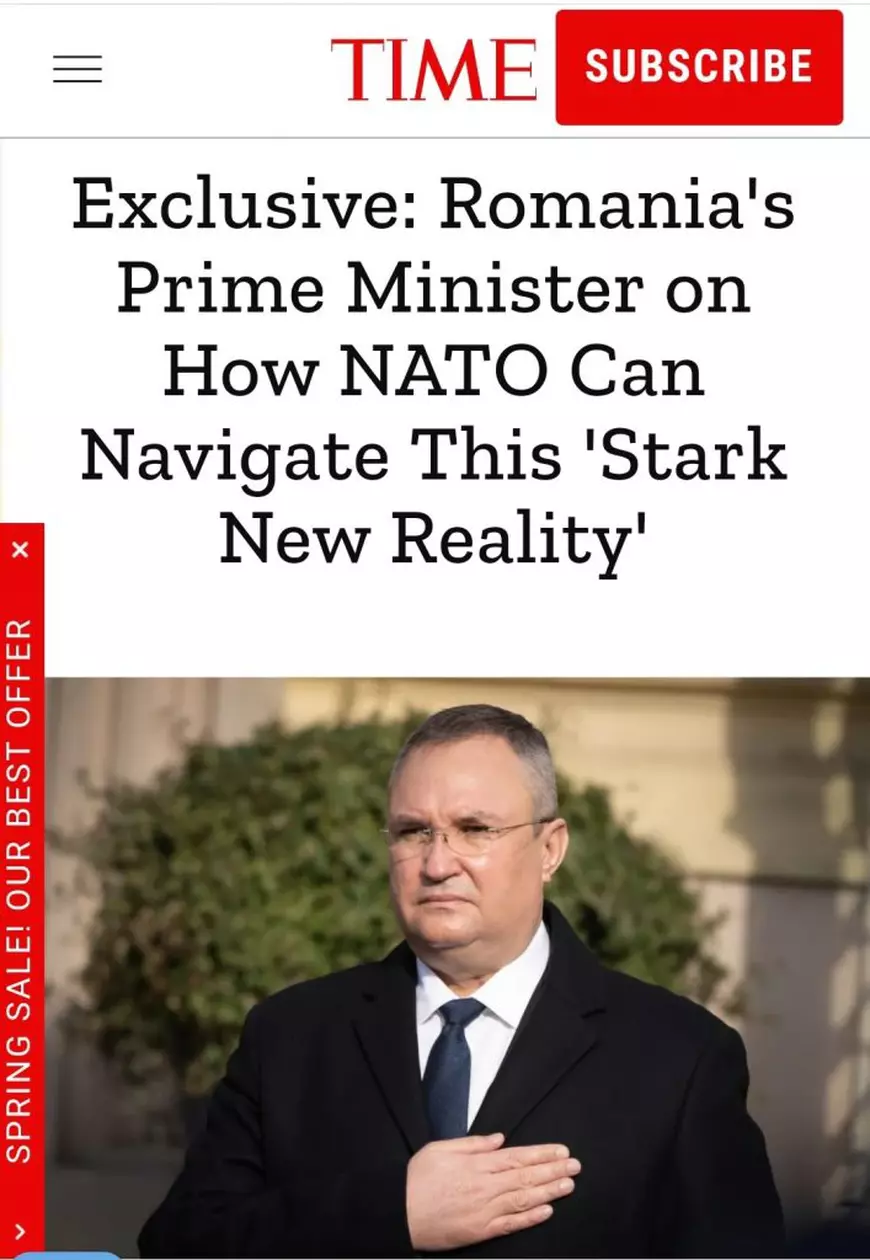 Nicolae Ciucă îi amenință pe ruși cu Vlad Țepeș, într-un articol publicat de revista americană Time. „E clar că Ciucă are NATO în oase”, îl elogiază revista