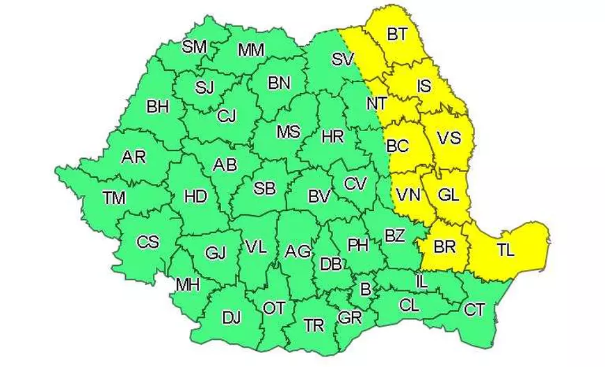 Cod galben de vânt puternic în mai multe județe. Cum va fi vremea la București