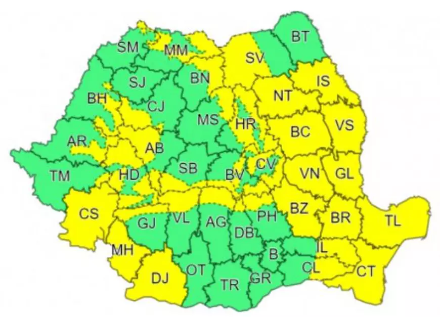 Vreme „deosebit de rece” în toată țara, avertizează ANM. Zonele vizate de coduri galbene de vânt și ninsori