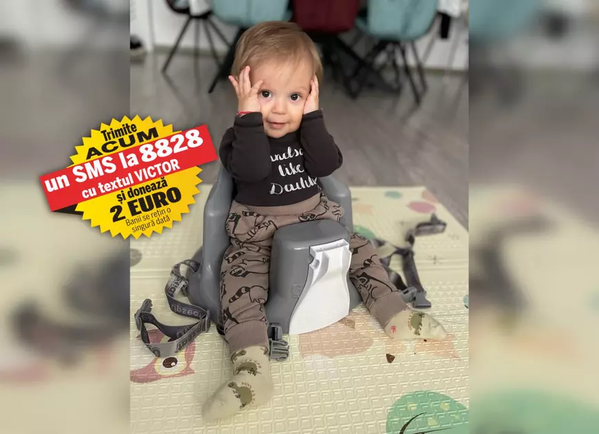 Bolnav de amiotrofie spinală, Victor are nevoie de 2.100.000 de euro. Tratamentul îl poate ajuta pe băiețelul de un an să meargă și îi poate salva viața