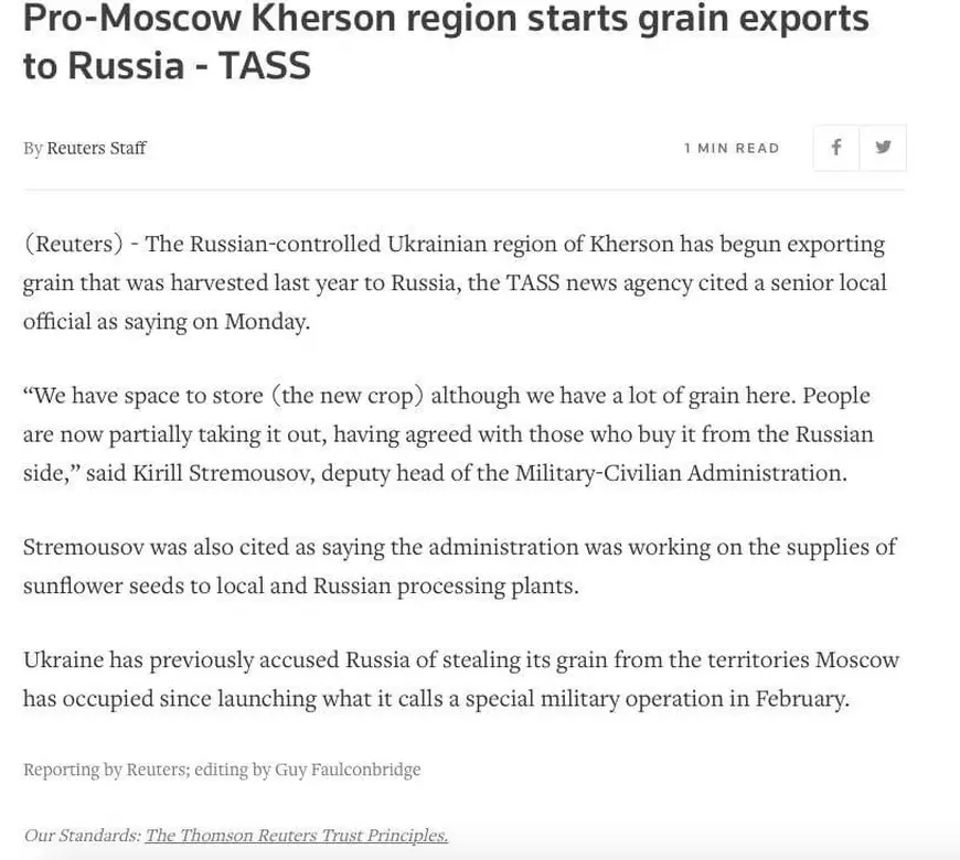 Agenția Reuters a corectat doar parțial un articol despre Ucraina în care promova vocabularul propagandei ruse