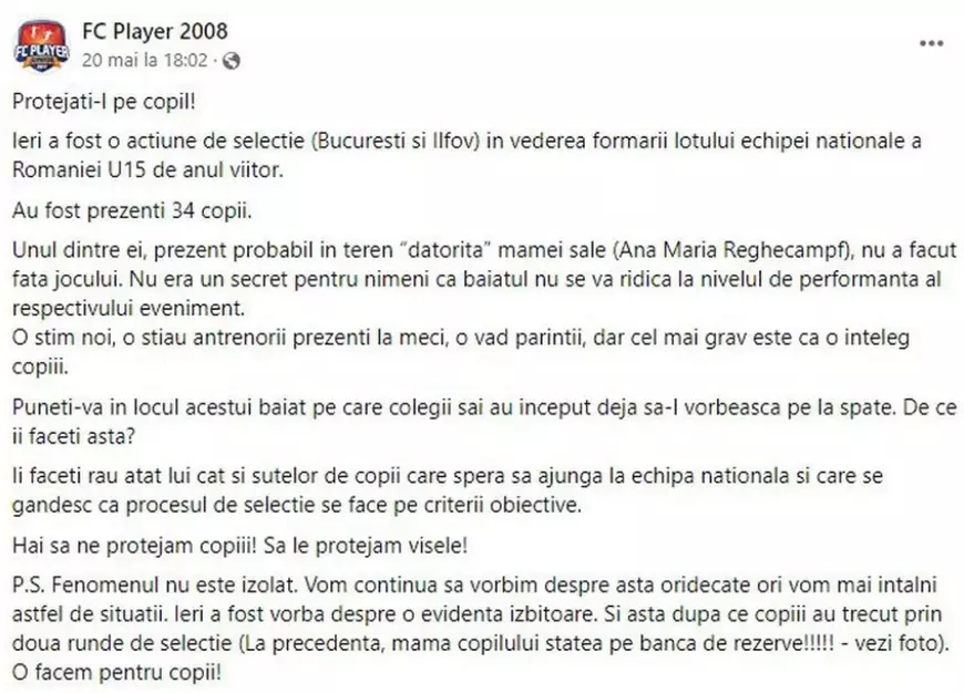 Anamaria Prodan, după ce a fost acuzată că și-a „împins" fiul la lotul U15 al României: „Dacă n-are valoare, se va vedea pe teren"