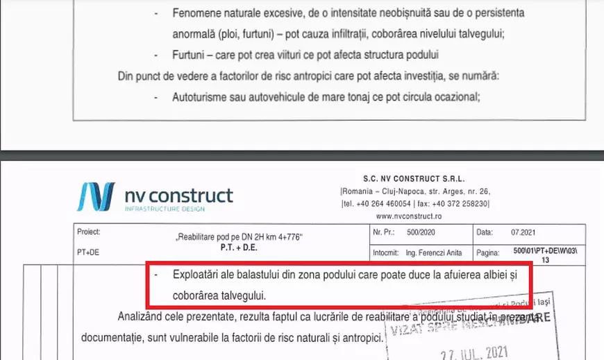 O firmă care a câștigat consolidarea unui pod în Suceava este aceeași care a fost filmată de localnici când ridica balast de sub pod