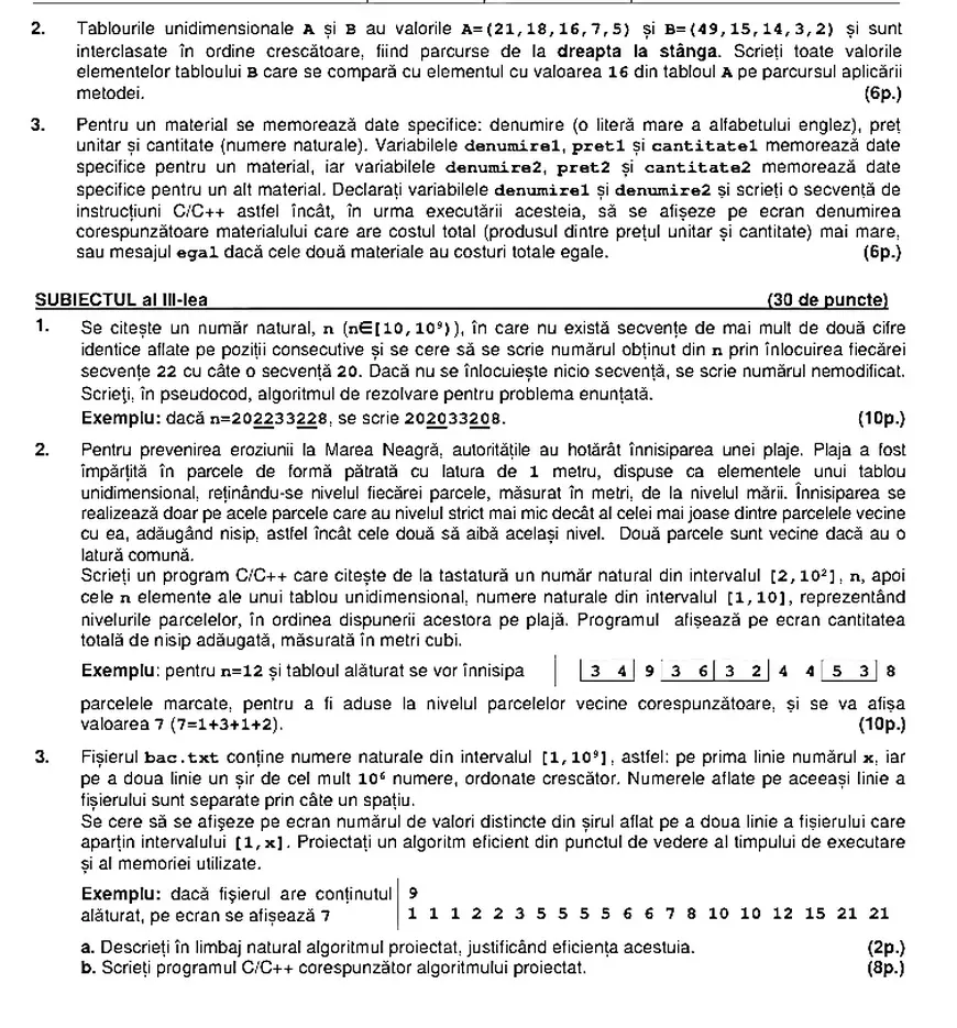 BAC informatică 2022. Subiectele și baremele de corectare, publicate de Ministerul Educației