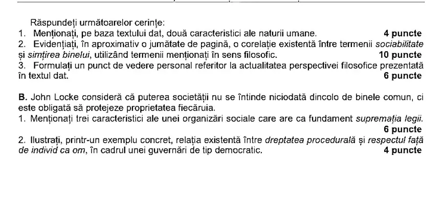 BAC filosofie 2022. Subiectele și baremele de corectare, publicate de Ministerul Educației