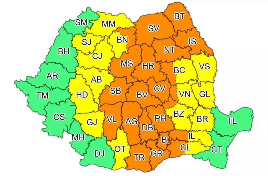 Cod portocaliu și galben de ploi în Muntenia, până diseară. Plouă și în București