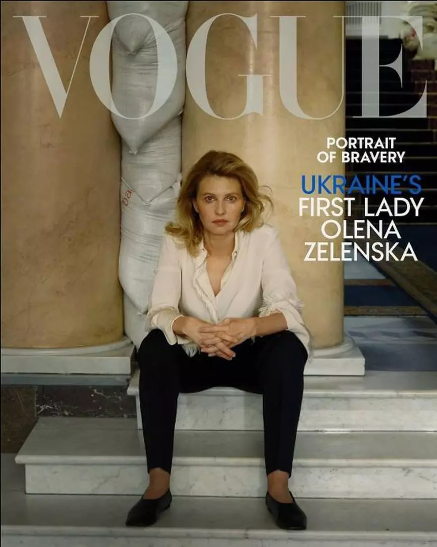 Olena Zelenska, pe coperta revistei Vogue. Pictorial pe front și alături de Volodimir Zelenski - FOTO