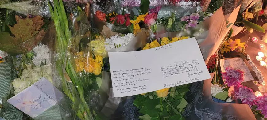 Corespondență Libertatea de la Palatul Buckingham. Oamenii care au imigrat în Anglia aduc flori și bilete pe care scriu: „Îți mulțumesc că m-ai primit în regatul tău”