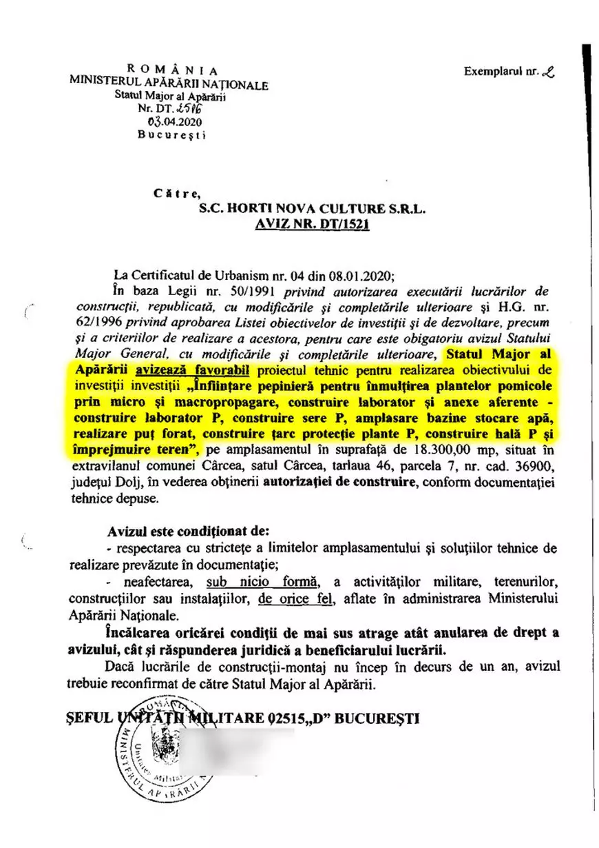 DOCUMENTE. O livadă a avut nevoie de avizul MApN în zona radarului NATO de la Cârcea. Depozitul Lidl 230.000 de mp și de 20 metri înălțime, nu