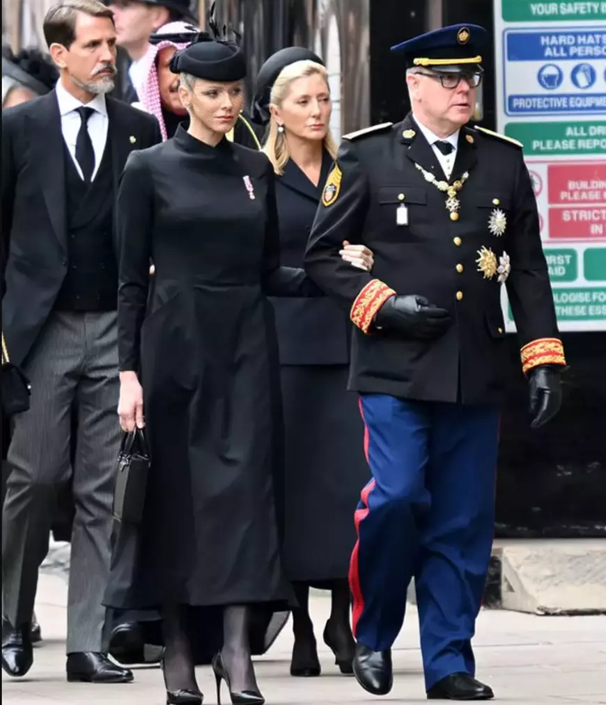 Prințesa Charlene, apariție elegantă la înmormântarea Reginei Elisabeta a II-a