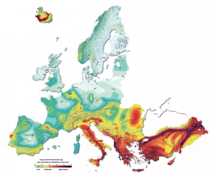 Harta seismica a Europei