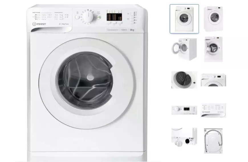 Mașina de spălat rufe Indesit MTWA 81484 W EU, 1400 RPM, 8 kg, Clasa C
