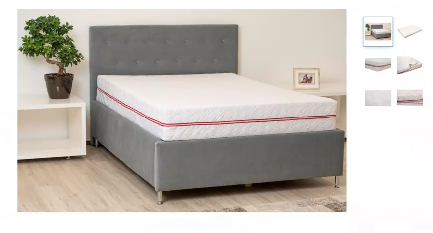 Saltea ortopedică SOMNART, Ultrasleep, 160x200x17 cm, spumă poliuretanică cu memorie 2 cm, husă detașabilă cu fermoar, fermitate medie