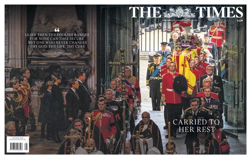 „O revărsare de iubire”. Prima pagină a ziarelor din Marea Britanie după funeraliile reginei Elisabeta a II-a