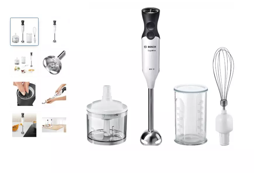 Mixer vertical Bosch ErgoMixx MS6CA4150, 800 W, 12 viteze+Turbo