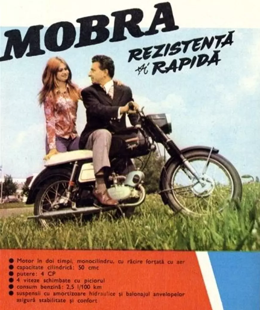 Mărci celebre care au dispărut - Imagine cu un anunţ publicitar Mobra