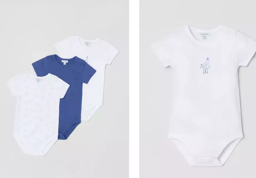 Set de 3 body-uri fără picioare, cu mânecă scurtă și capse 