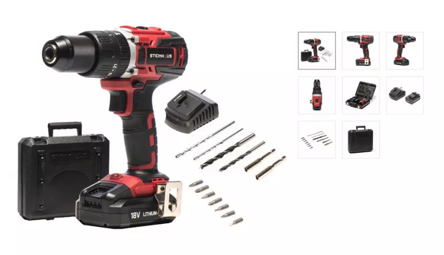 Mașina de găurit cu percuție și înșurubat cu acumulator Steinhaus PRO-CD18MX