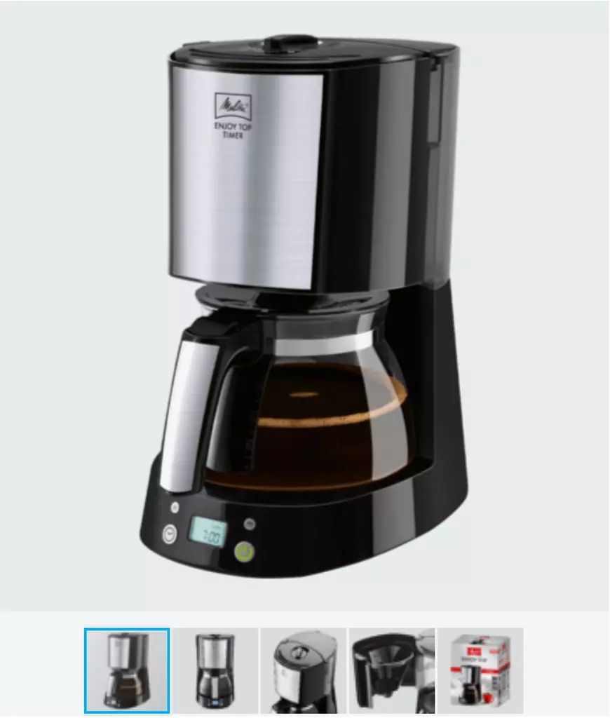 Cafetiera Melitta Enjoy II Top Glas Timer, Black