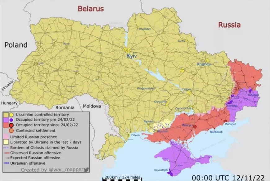 Cea mai nouă hartă a războiului arată că ucrainenii și-au recuperat 50% din teritoriul ocupat de ruși