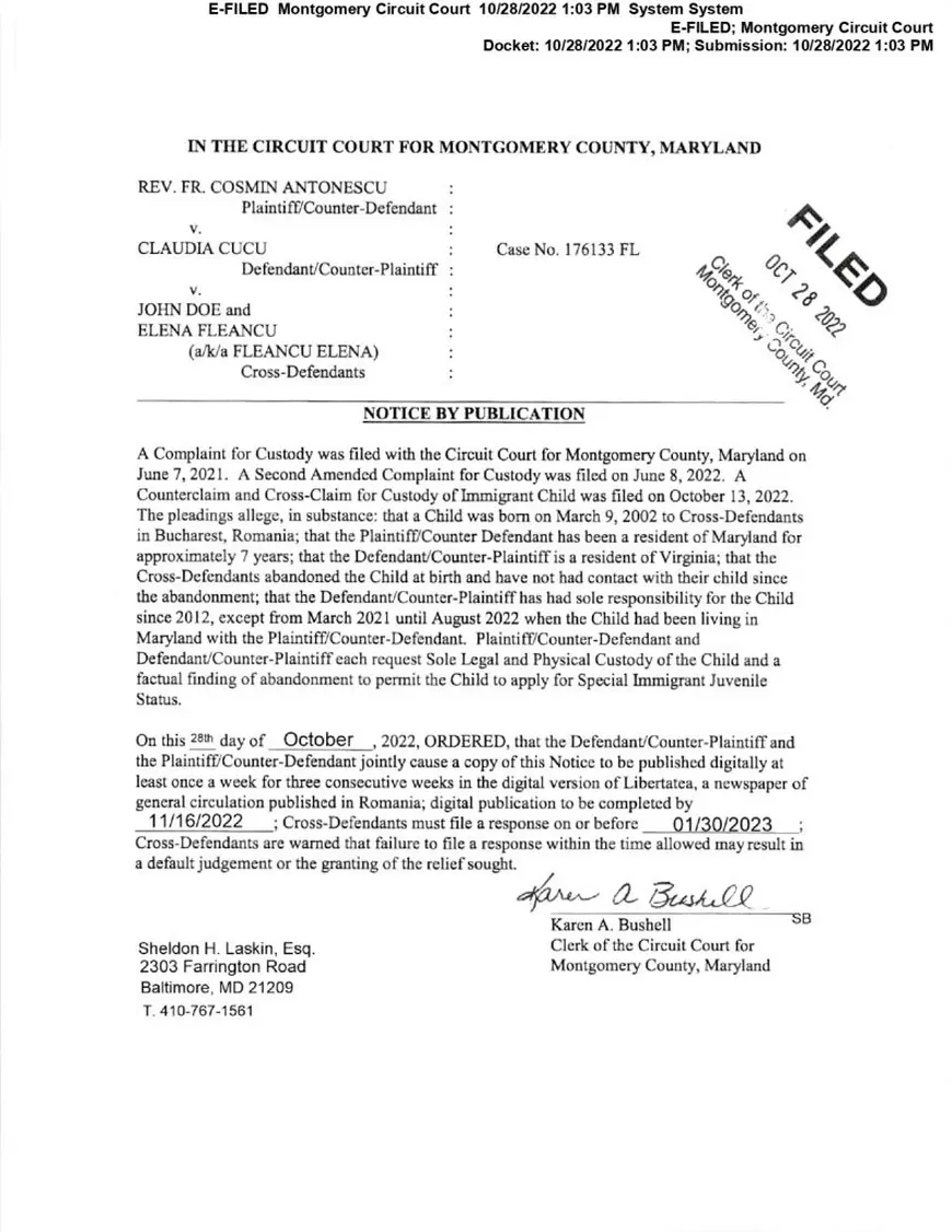 (P) In the circuit court for Montgomery County, Maryland