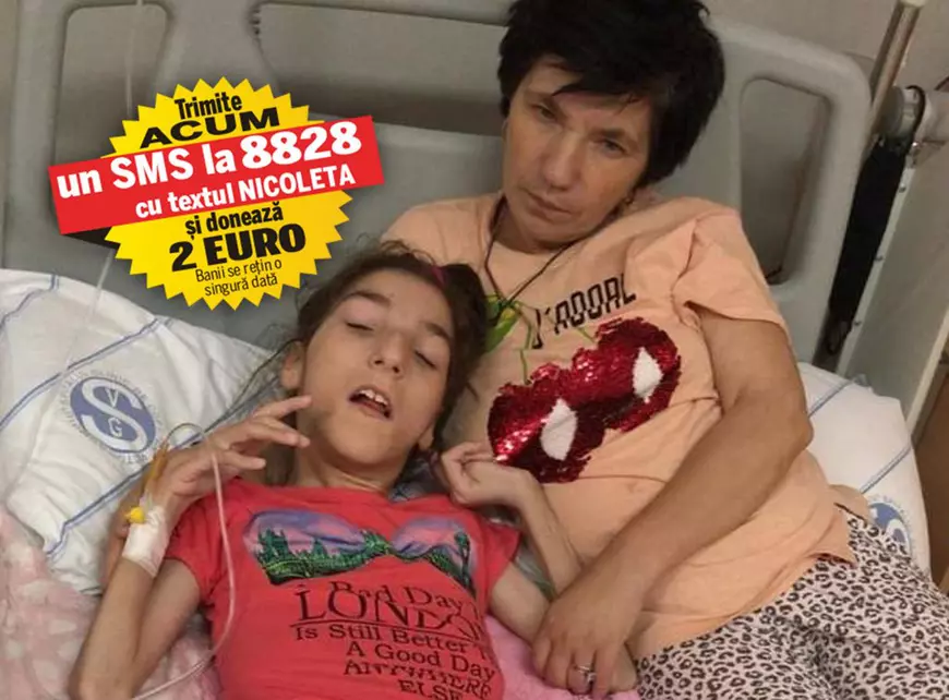 Șansa la viață a Nicoletei este un tratament de lungă durată, care costă 10.000 de lei lunar. Fetei de 16 ani, care suferă de tetrapareză și este oarbă din naștere, i-a fost amputat un picior