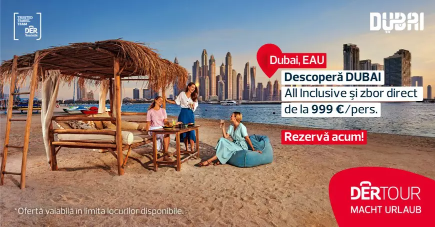 Dubai este destinația ideală pentru vacanța de iarnă. Află cât de puțin te costă o vacanță de 7 zile all inclusive cu zbor inclus!