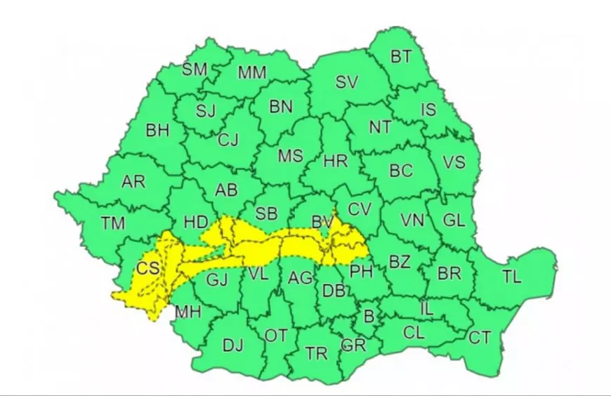 Cod galben de ninsori și viscol în mai multe județe din țară. Harta zonelor vizate