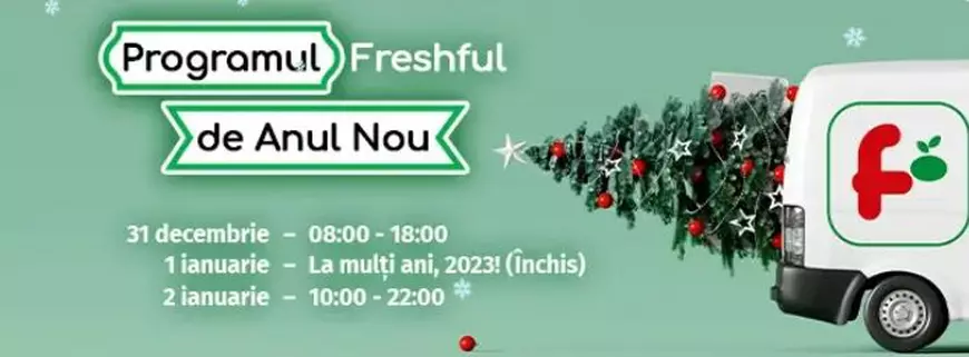 Program Freshful de Crăciun 2022. Când livrează Freshful pe 24, 25 și 26 decembrie