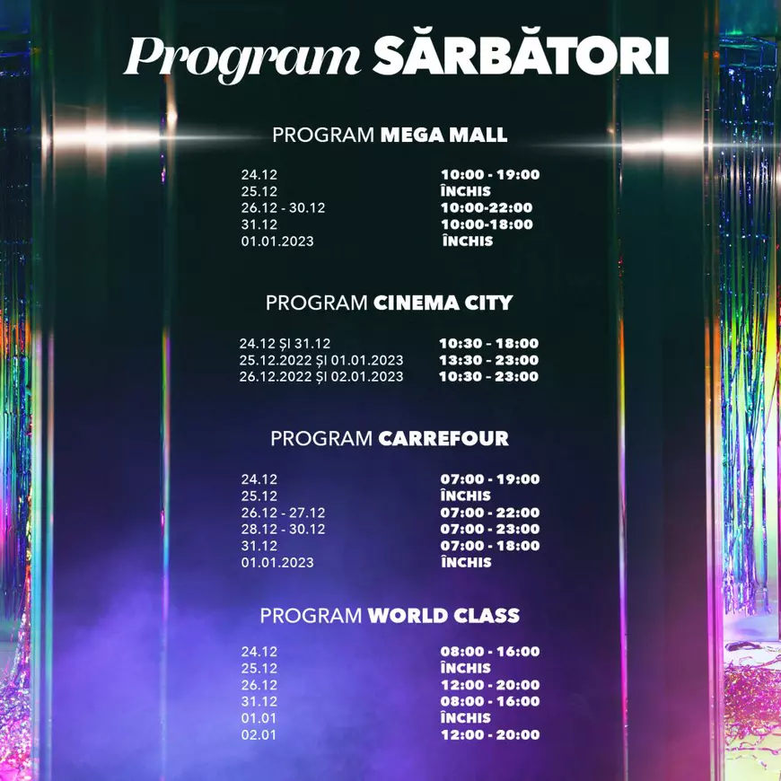  Programul Mega Mall de Crăciun 