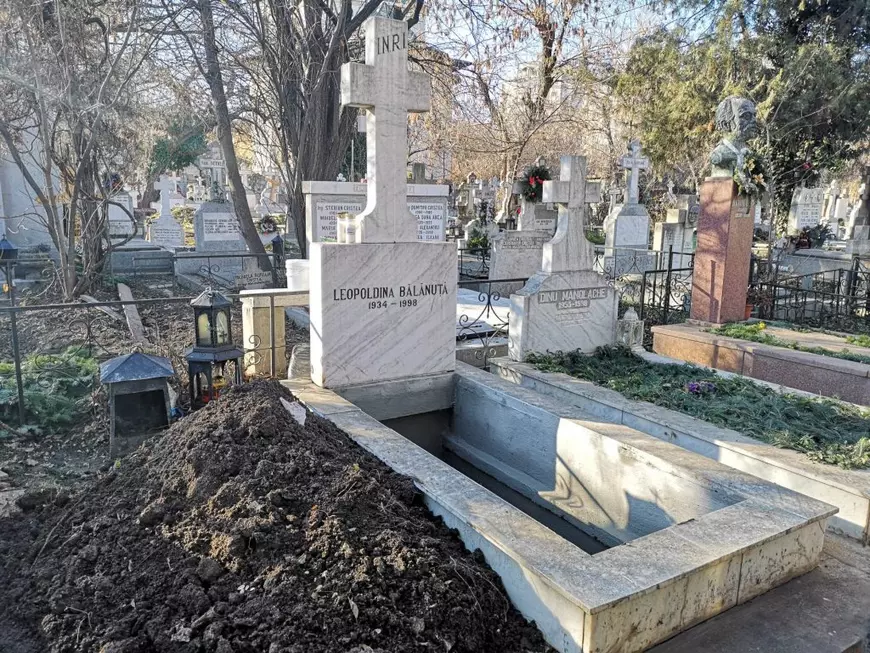 Mitică Popescu, înmormântat la Cimitirul Bellu, lângă soția lui, Leopoldina Bălănuță